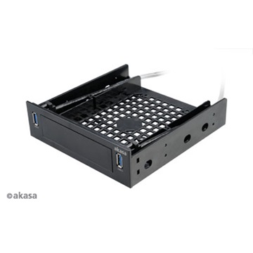 Akasa - 5,25" - előlapi panel - AK-HDA-05U3 - 3.5" HDD/2,5" HDD/SSD-hez + 2xUSB3.0 csatlakozóval - Fekete
