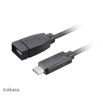 Akasa - USB 3.1 C - USB 3.0 A anya átalakító - 15cm - AK-CBUB30-15BK