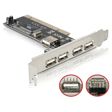 Delock 89028 PCI kártya 4+1 x USB port