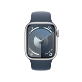 Apple Watch S9 Cellular 41mm Silver Alu Case w Storm Blue Sport Band - M/L