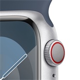 Apple Watch S9 Cellular 41mm Silver Alu Case w Storm Blue Sport Band - S/M