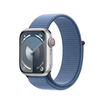 Apple Watch S9 Cellular 41mm Silver Alu Case w Winter Blue Sport Loop