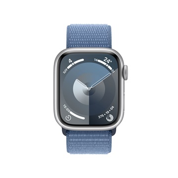 Apple Watch S9 Cellular 41mm Silver Alu Case w Winter Blue Sport Loop