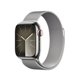Apple Watch S9 Cellular 41mm Silver Stainless Steel Case w Silver Milanese Loop
