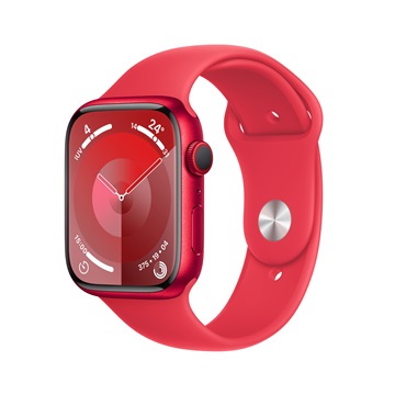 Apple Watch S9 Cellular 45mm RED Alu Case w RED Sport Band - S/M