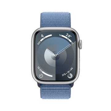 Apple Watch S9 Cellular 45mm Silver Alu Case w Winter Blue Sport Loop