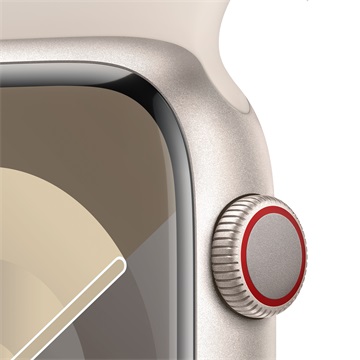 Apple Watch S9 Cellular 45mm Starlight Alu Case w Starlight Sport Band - S/M