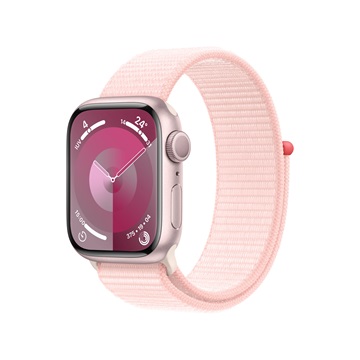 Apple Watch S9 GPS 41mm Pink Alu Case w Light Pink Sport Loop