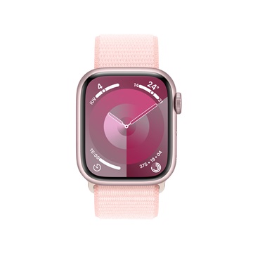 Apple Watch S9 GPS 41mm Pink Alu Case w Light Pink Sport Loop