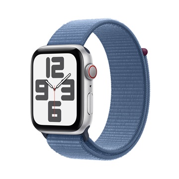Apple Watch SE3 Cellular 44mm Silver Alu Case w Winter Blue Sport Loop
