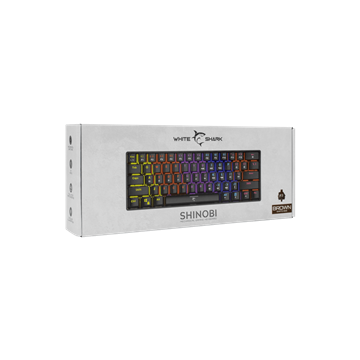 White Shark GK-2022B/BR-HU SHINOBI vezetékes mechanikus (Brown switch) gamer billentyűzet - fekete - HU