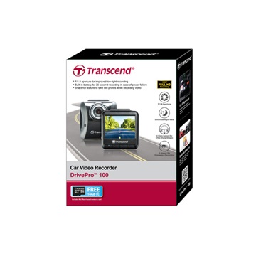 CAM 2,4" Transcend DrivePro 100 autóskamera - Adhesive mount +FREE 16GB Micro SDHC