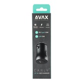AVAX CC601B CARLY+ USB A + Type C 40W gyors autós töltő, fekete