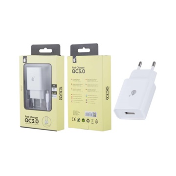 BH261 A6187 QC 3.0 Gyorstöltő Micro USB kábel 2A 5V/9V/12V - fehér