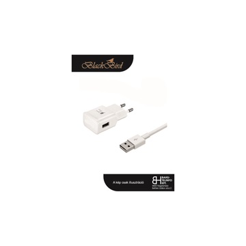 BH802 BlackBird Hálózati gyorstöltő 2A, Micro USB kábel 1m - fehér