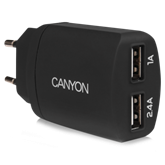 CHG Canyon CNE-CHA22B 2portos hálózati USB töltő - Fekete