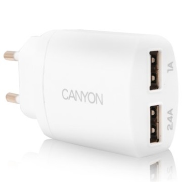 CHG Canyon CNE-CHA22W 2portos hálózati USB töltő - Fehér