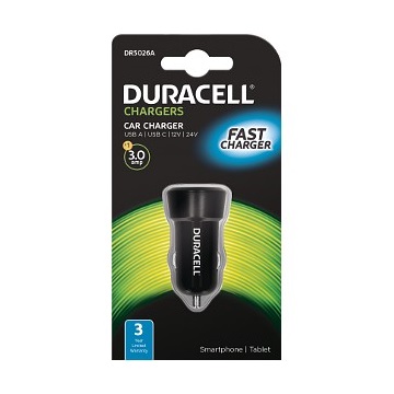 Duracell DR5026A  Type-C/Type-A In-Car Charger 3A