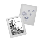 E-BOOK 6" Alcor Bloom eInk E-Book olvasó - fehér, virágmintás hátlap