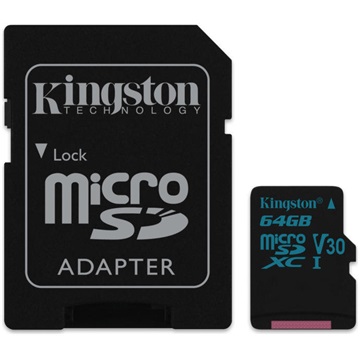 Kingston 64GB SD micro Canvas Go (SDXC Class 10  UHS-I U3) (SDCG2/64GB) memória kártya adapterrel