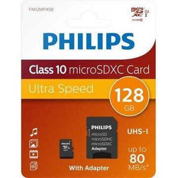 Philips MicroSDXC 128 GB Class 10 UHS-I U1 + Adapter