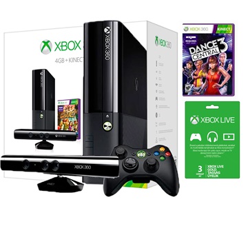 GP Microsoft Xbox 360 4Gb + E Forza Horizon + Dance Central+Kinect Adventures + 3 havi live előfizetés