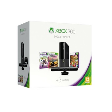 GP Microsoft Xbox 360 E 500GB Kinect bundle + Kinect Sport + Forza Horizon +Kinect Adventures