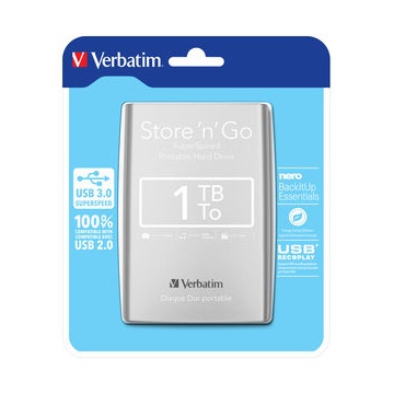 HDD EXT 2,5" Verbatim Store n Go 1TB USB 3.0 Ezüst
