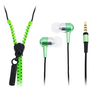 LogiLink HS0023 Zippzár fülhallgató - Zöld