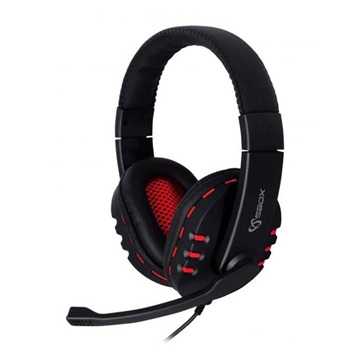 Sbox HS-401BR Mikrofonos gamer fejhallgató Piros-fekete