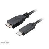 Akasa - USB 3.1 C - micro USB 3.0 B kábel - 100cm - AK-CBUB29-10BK