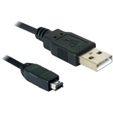 Delock 82208 USB - B mini 4pin Hirose - USB - A apa - apa kamera kábel - 1,5m