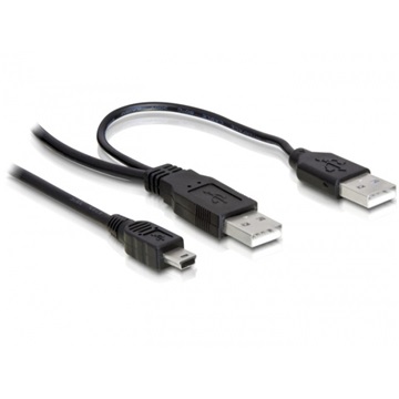 Delock 82447 2 x USB-A 2.0 apa - USB mini 5pin kábel