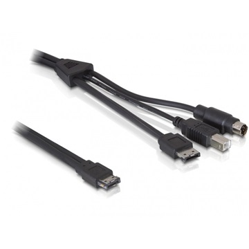 KAB Delock 82465 eSATAp 12V - eSATA/USB-B/MD4 kábel - 1m
