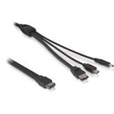 KAB Delock 82467 eSATAp 12V - eSATA/USB mini/DC kábel - 1m
