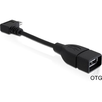 Delock 83104 USB microB forgatott > USB2.0-A anya OTG kábel - 0,1m