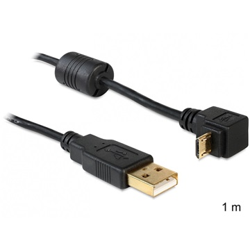 Delock 83148 USB-A apa > USB micro-B apa kábel 90°-ban forgatott fel/le - 1m