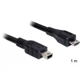 Delock 83177 USB 2.0 micro-B apa - USBmini apa kábel - 1m