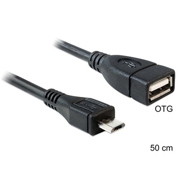 Delock 83183 USB microB apa > USB 2.0-A anya OTG kábel - 0,5m