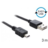 Delock 83364 EASY - USB 2.0 A apa/USB 2.0 mini apa kábel - 3m