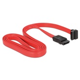 KAB Delock 84222 felfele/egyenes piros SATA (fémlappal) összekötő kábel - 1m