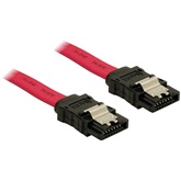 KAB Delock 84247 egyenes/egyenes piros SATA (fémlappal) összekötő kábel - 1m