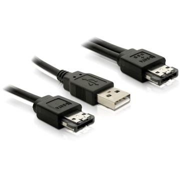 Delock 84387 Power Over eSATA - USB + eSATA apa átalakító Y-kábel - 1m