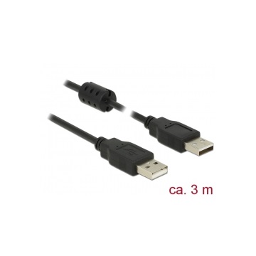 Delock 84892 USB 2.0 A dugó > USB 2.0 A dugó fekete - 3m