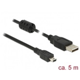 Delock 84916 USB 2.0 A dugó > USB 2.0 Mini B dugó fekete - 5 m