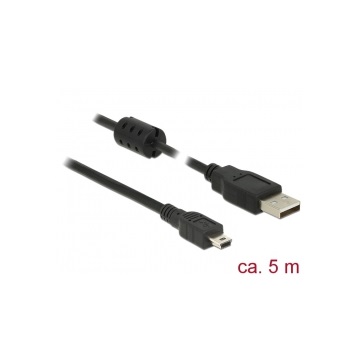 Delock 84916 USB 2.0 A dugó > USB 2.0 Mini B dugó fekete - 5 m
