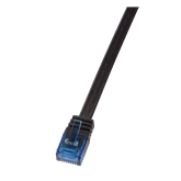 LogiLink CF2013U Cat6 U/UTP lapos patch kábel - Fekete - 0,25m
