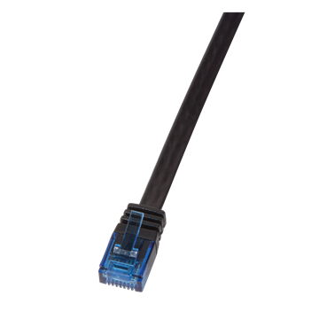LogiLink CF2013U Cat6 U/UTP lapos patch kábel - Fekete - 0,25m