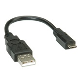 Roline USB2.0 A - microUSB B kábel - 0,15m