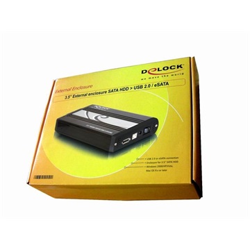 MBR Delock 42451 3,5" SATA HDD USB 2.0 ill. eSATA külső ház